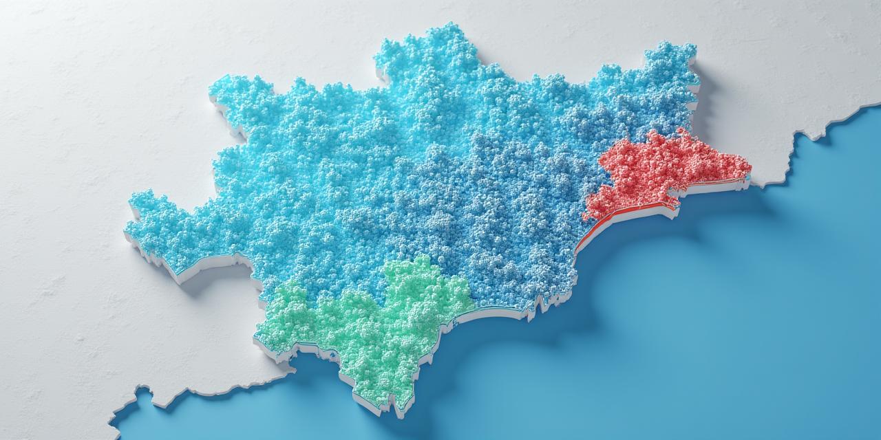 Interfaz de usuario de un mapa interactivo mostrando diferentes niveles de cobertura de señal en Barcelona.
